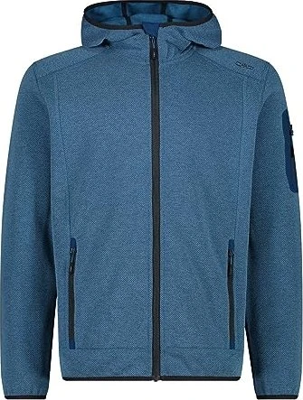 CMP Melange Knit Tech Hooded Heavy Fleece Jacke petrol/antracite (Herren)