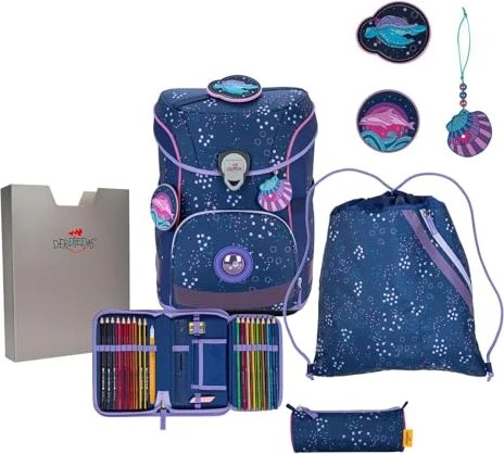 DerDieDas ErgoFlex Easy Deep Ocean Schultaschen-Set, 5-tlg.