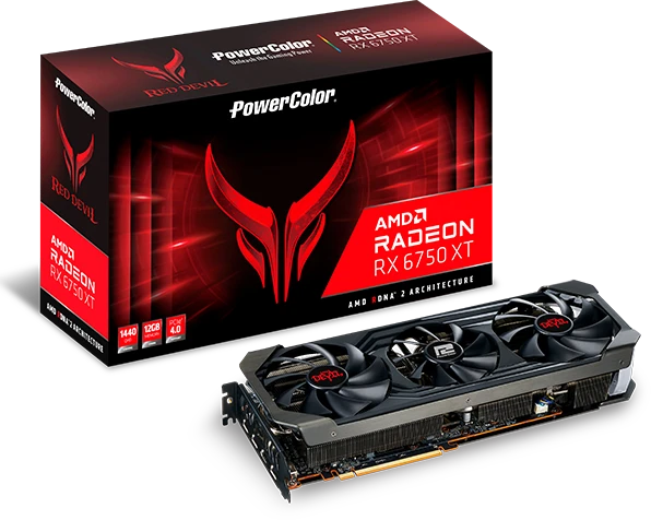 PowerColor Red Devil Radeon RX 6750 XT, 12GB GDDR6, HDMI, 3x DP