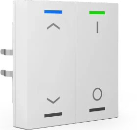 MDT Taster Light 55 2-fach reinweiß glänzend, Symbol Auf/Ab und I/O