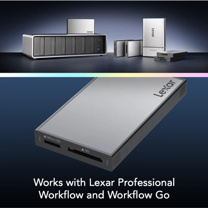 Lexar Professional Workflow SD/microSD UHS-II Card Reader (WF710), USB-C 3.1 [Buchse]