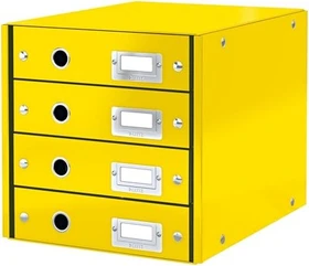Leitz Click & Store WOW Schubladenbox, 4 Schubladen, gelb