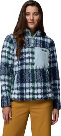 Columbia West Bend II Sherpa Half Zip Fleece Pullover crushed blue/herringplaid (Damen)