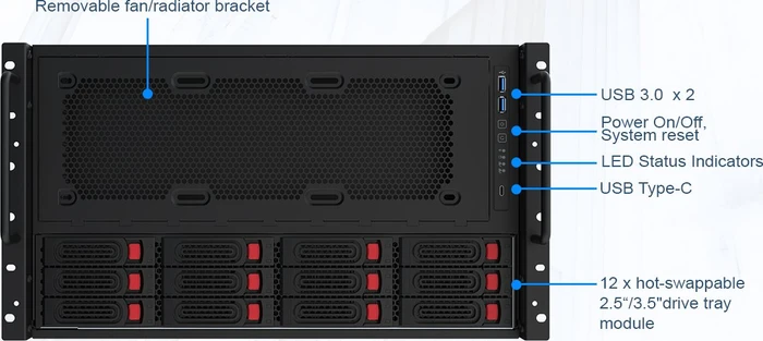 SilverStone RM61-312, schwarz, 6HE, ATX