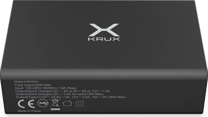 Krux Ladegerät USB 60W schwarz