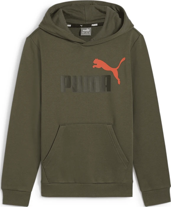 Puma Essentials+ Two Tone Big Logo Hoodie dark olive (Junior)
