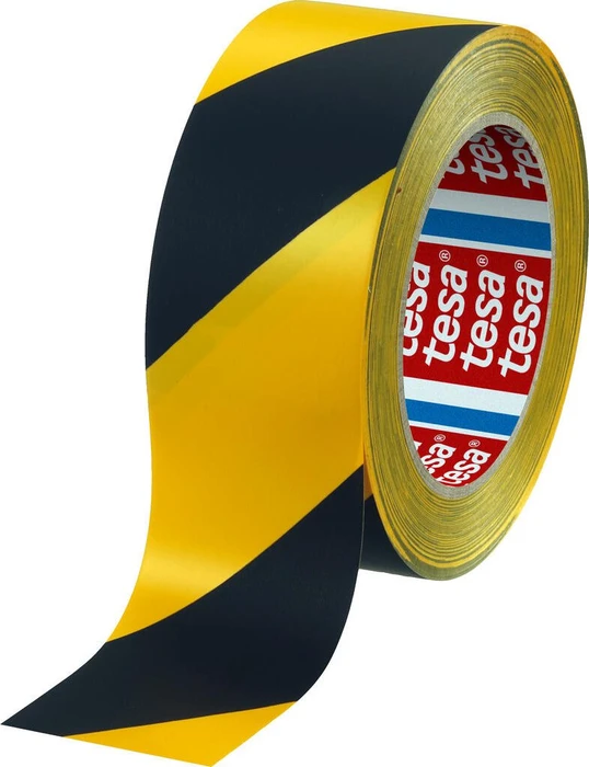 tesa 4169 Bodenmarkierung gelb/schwarz, Bodenmarkierung/Klebeband, 50mm/33m, 1 Stück