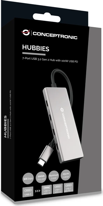 Conceptronic 7 Port USB 3.1 Hub, USB-C 3.1 [Stecker]