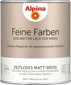 Alpina Farben Feine Farben Lack Zeitloses Matt-Weiß innen edelmatt, 750ml
