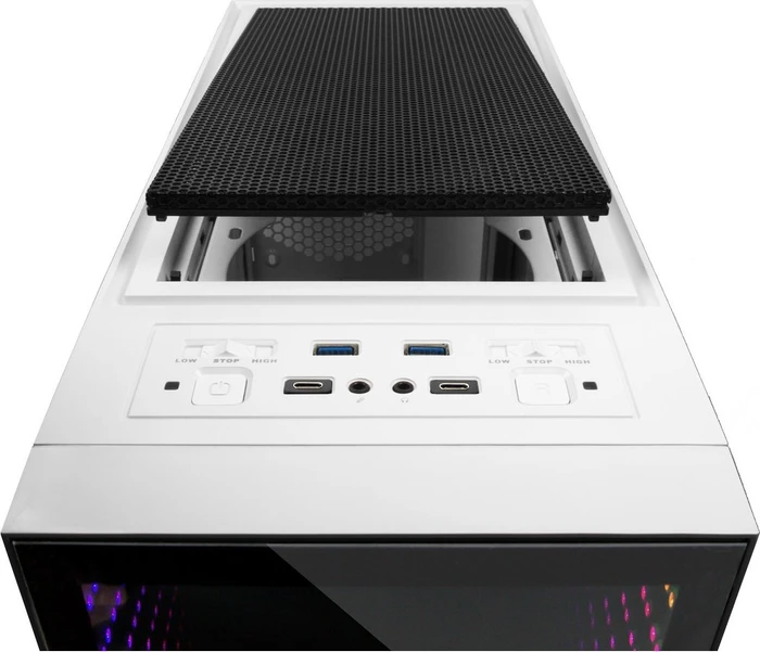 Inter-Tech X-908 Infini2, weiß, Glasfenster