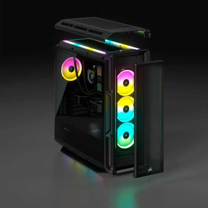 Corsair iCue 5000T RGB TG, schwarz, Glasfenster