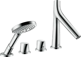 Hansgrohe Axor Starck Organic 4-Loch Fliesenrandarmatur mit Thermostat chrom