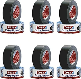 tesa extra Power Universal schwarz, Gewebeband, 50mm/50m, 6 Stück