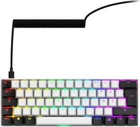 Sharkoon Skiller SGK50 S4 Gen2, White, LEDs RGB, hot-swap, Gateron YELLOW, USB, DE