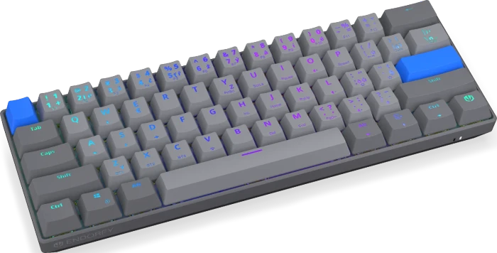 Endorfy Thock V2 Compact Wireless, PBT, grau, LEDs RGB, hot-swap, Endorfy YELLOW, USB/Bluetooth, CZ/SK