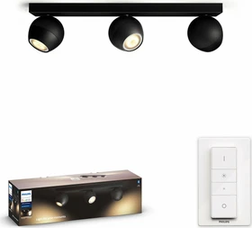 Philips Hue White Ambiance Buckram 3-flammig schwarz