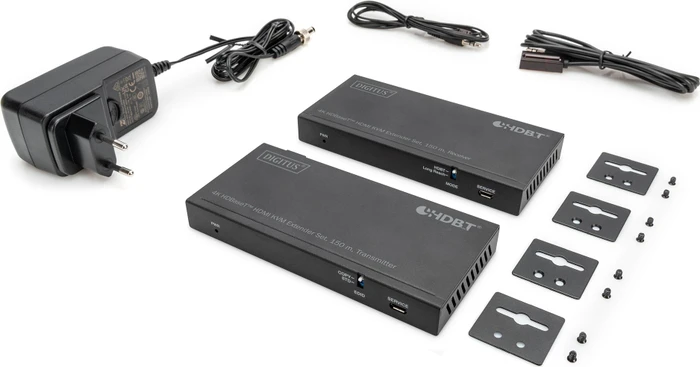 Digitus HDMI KVM Extender Set Extender HDBaseT 1.0, 4K, 60Hz, Cat6a/7/8, USB 2.0, 120m