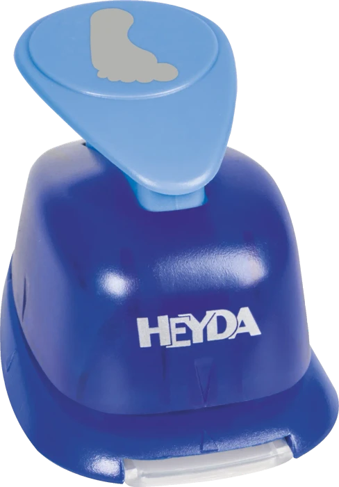 Heyda Hebel-Motivstanzer groß, Fuß, blau, 25mm