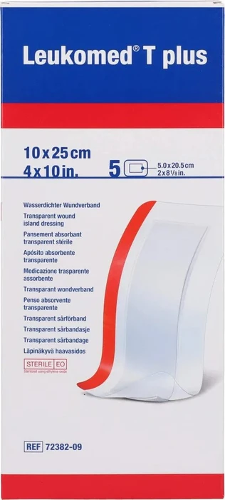 BSN medical Leukomed T Plus Pflaster transparent steril, 10 x 25cm, 5 Stück