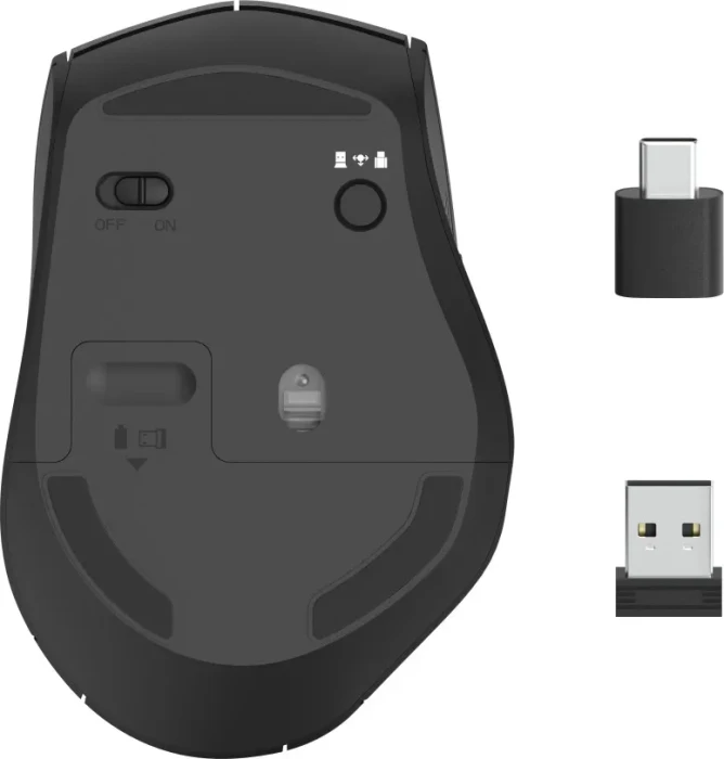 Hama MW-600 Optische Funkmaus Dual-Modus mit USB-C/USB-A schwarz, USB