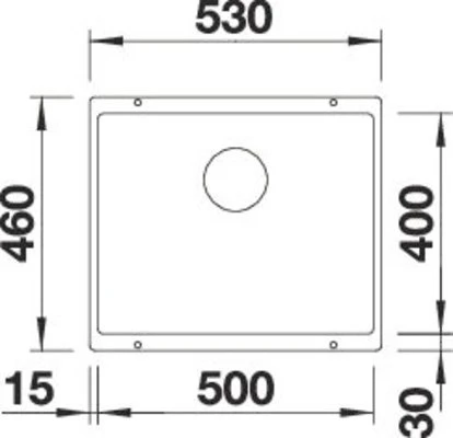Blanco Subline 500-U InFino Unterbau Becken mittig vulkangrau