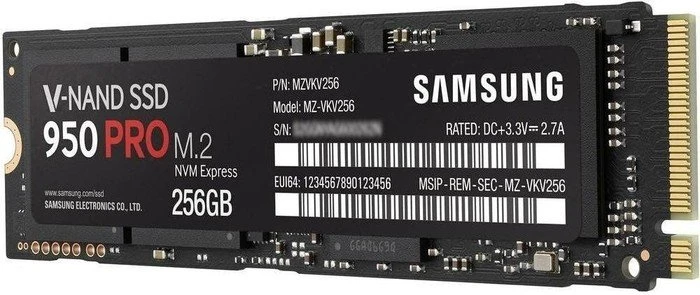 Samsung SSD 950 PRO 256GB, M.2 2280 / M-Key / PCIe 3.0 x4