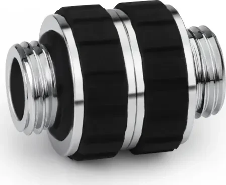 Alphacool Apex Grip Doppelnippel AG/AG drehbar G1/4", chrom