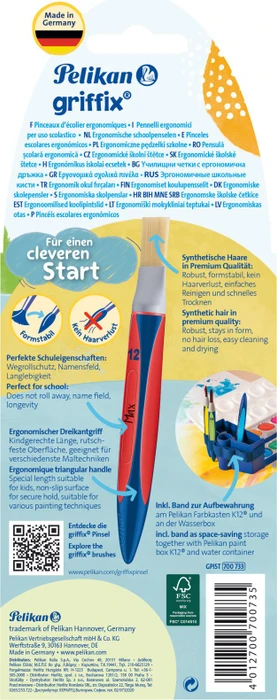 Pelikan griffix Pinselset für die Schule mit Pinselband Pinselset, 5-tlg.