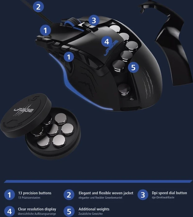 Hama uRage Reaper Revolution Gaming Mouse, USB