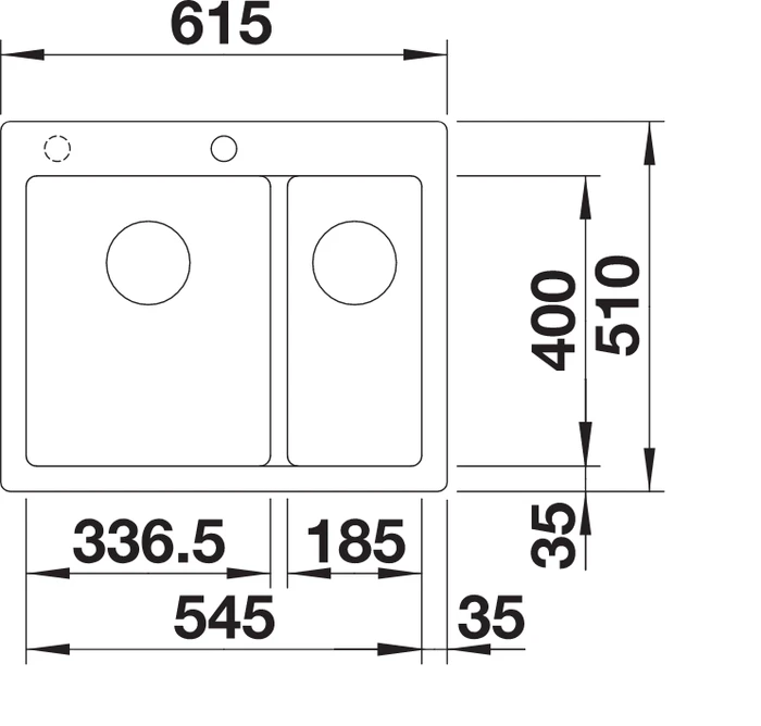 Blanco Pleon 6 Split InFino Becken links mit Ablauffernbedienung softweiß