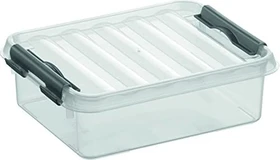 Sunware Q-Line Aufbewahrungsbox, 1l, transparent/grau