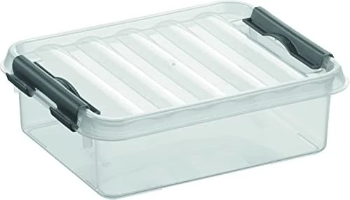Sunware Q-Line Aufbewahrungsbox, 1l, transparent/grau