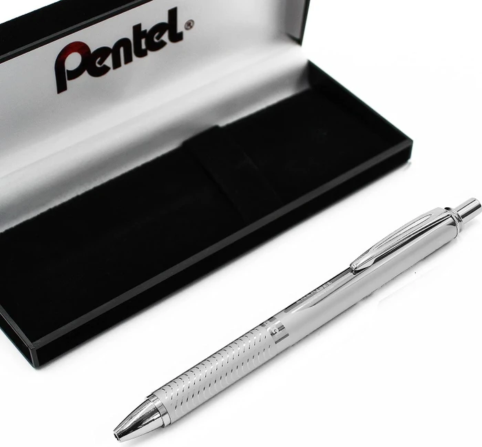 Pentel EnerGel Sterling BL407 Gelroller silber, Geschenkbox