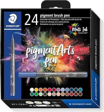 Staedtler pigment brush pen 371 Nature Colours sortiert, 24er-Set