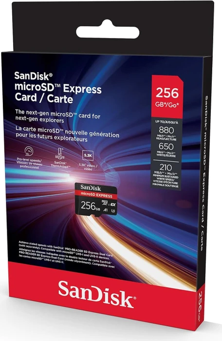 SanDisk microSD EXPRESS R880/W650 256GB, UHS-I U3, A1, Class 10, SD Express EX I