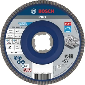 Bosch Professional X-LOCK X571 Best for Metal Fächerschleifscheibe gerade K60, 125x22.23mm, 1 Stück
