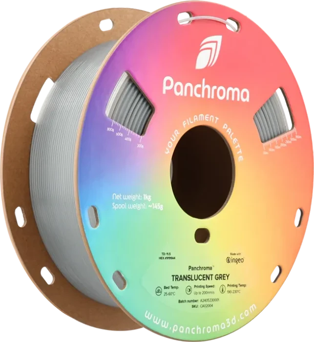 Polymaker Panchroma PLA Translucent, Grey, Spule, 1.75mm, 1.00kg