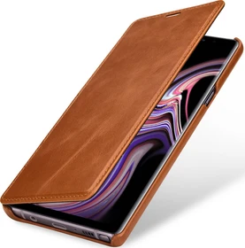 Stilgut Book Type Leather Case für Samsung Galaxy Note 9 cognac-braun