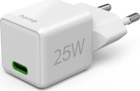 Hama Schnellladegerät USB-C Super-Mini-Charger PD 25W weiß