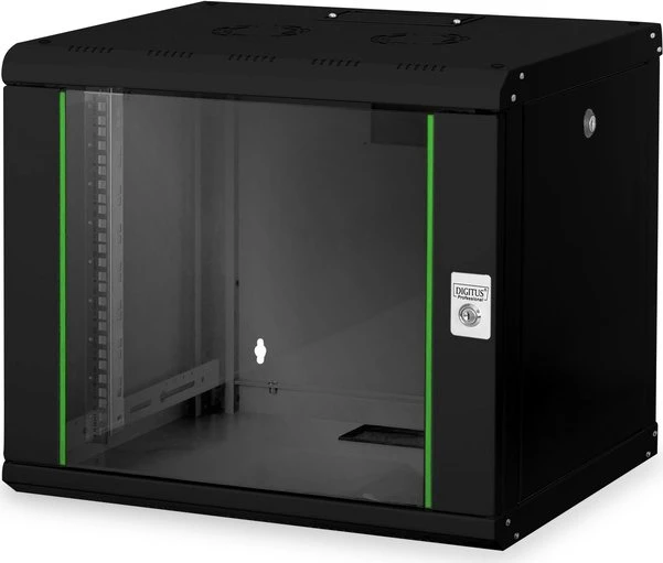 Digitus Professional Unique Serie Wandschrank 9HE, Sicherheitsglastür, IP2X, schwarz, 450mm tief