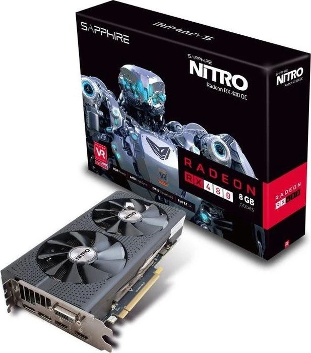 Sapphire Nitro Radeon RX 480 8G D5 OC, 8GB GDDR5, DVI, 2x HDMI, 2x DP, lite retail