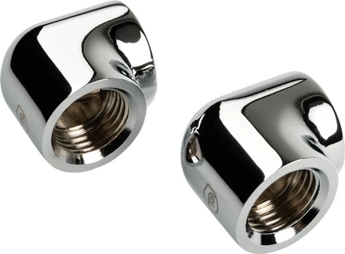 Bitspower Touchaqua Verbinder 90° 2x G1/4" female, Glorious Silver, 2er-Pack