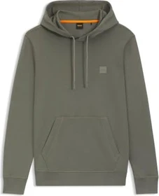 Hugo Boss Regular-Fit Baumwoll-Terry mit Logo-Aufnäher Hoodie grau (Herren)
