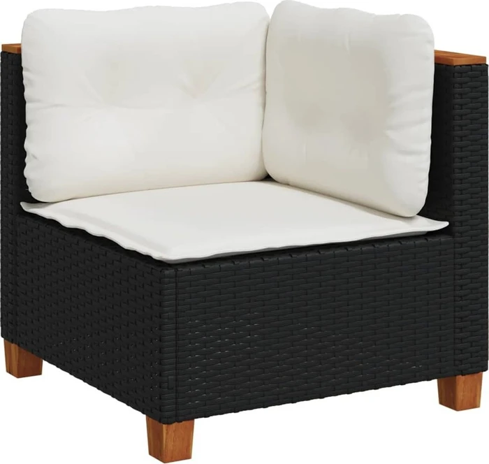 vidaXL Eck-Gartensofa mit Kissen