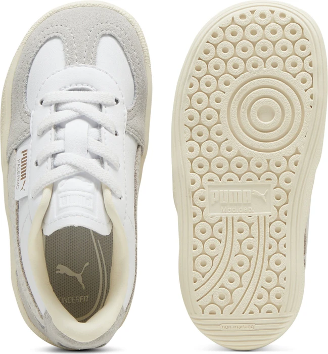 Puma Palermo Leather puma white/cool light gray/sugared almond (Junior)