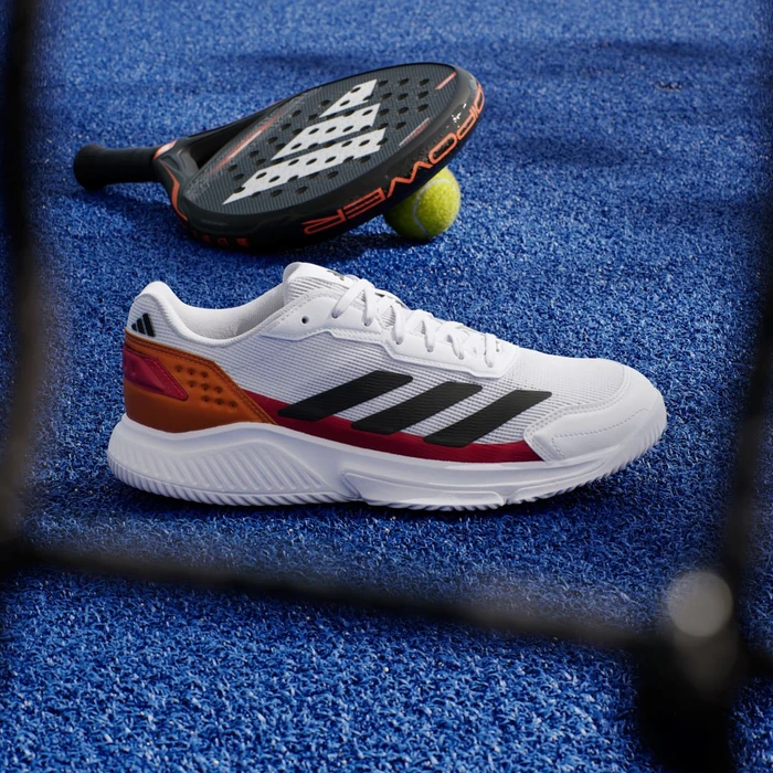 adidas Courtquick Padel cloud white/core black/lucid orange (Herren)