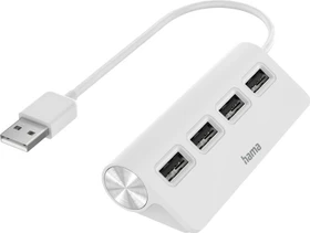 Hama USB-Hub USB 2.0 weiß, 4x USB-A 2.0, USB-A 2.0 [Stecker] (00200120)
