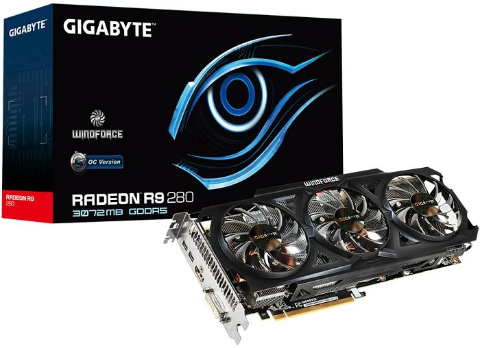 GIGABYTE Radeon R9 280 Windforce 3X OC, 3GB GDDR5, DVI, HDMI, 2x mDP