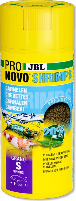 JBL PRONOVO Shrimps Grano S, Hauptfutter-Granulat für Garnelen von 1-20cm, 145g, 250ml