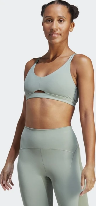 adidas Yoga Studio Luxe Light-Support Sport-BH silver green (Damen)